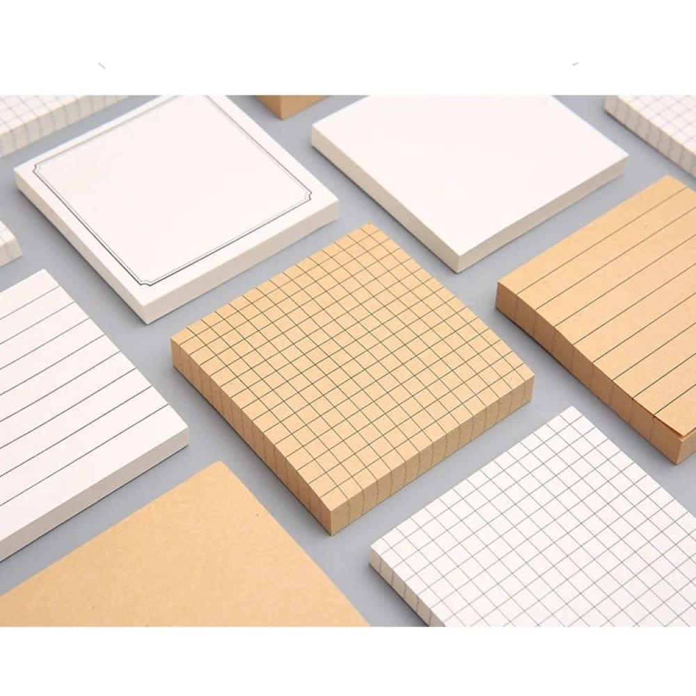 Sticky Stationery Notepad Office bookmark Sticky notes Posted it Khaki / white / kawaii design Stickers