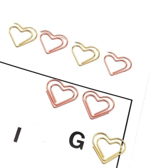 50pcs/set Metal Paper Clips Hearts Mini Binder Clip Bookmark Book BindingNote Decor Stationery School Office Binding Supplies