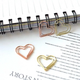 50pcs/set Metal Paper Clips Hearts Mini Binder Clip Bookmark Book BindingNote Decor Stationery School Office Binding Supplies