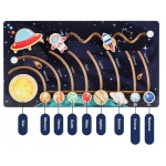 Wooden Solar System Cognitive Game Colorful Sun Earth Space 9 Planets Science Toys For Children Training Educational Toy Gift